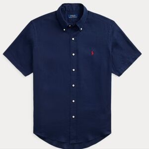Ralph LAUREN 90ies Navy Oversized Button Up Cotton Shirt Medium Size